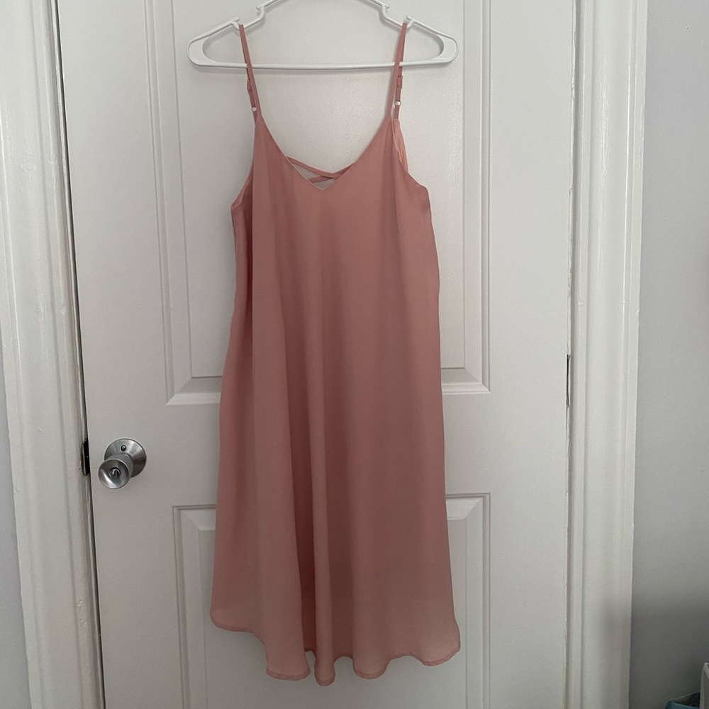 Pink slip dress